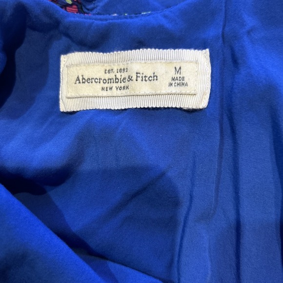 Abercrombie & Fitch Medium Blue Ditsy Flowers Spaghetti Strap Dress Cottage Core - Picture 7 of 13